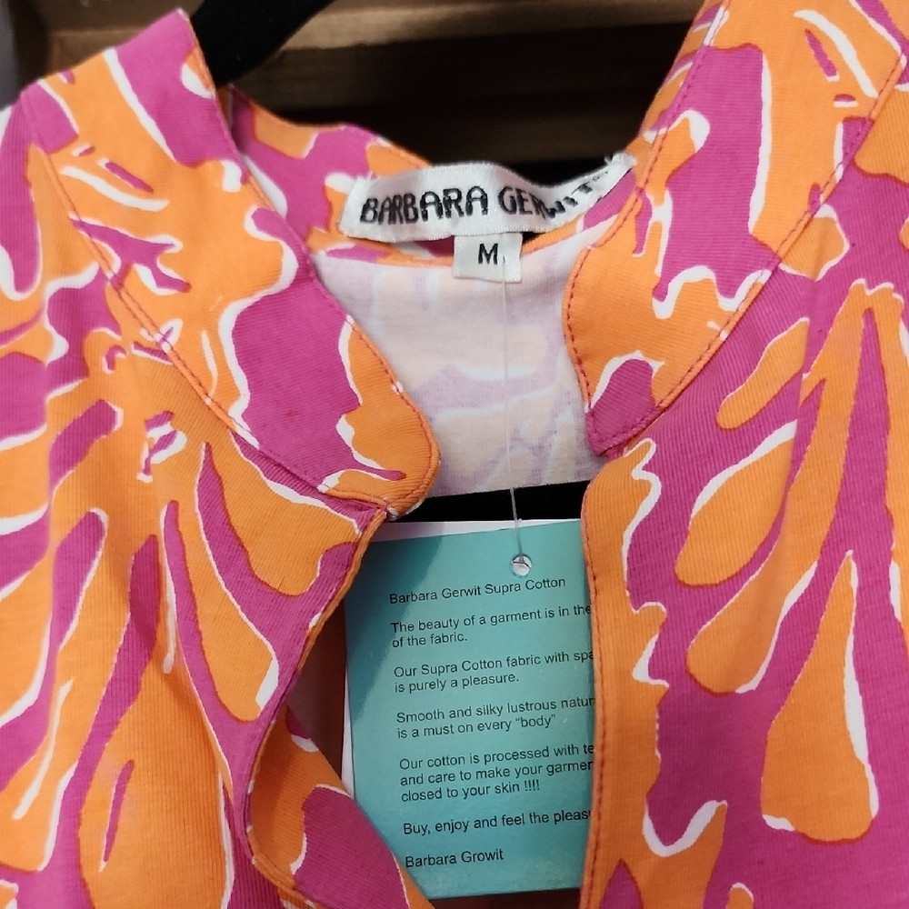 Barbara Gerwit Pink and Orange Patterned Sleeveless Dress - Picture 2 of 4